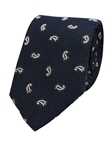 Navy Woven Grenadine Pine Tie | Gitman Ties Collection | Sam's Tailoring Fine Men Clothing