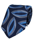 Navy Woven Geometric Print Silk Tie | Gitman Ties Collection | Sam's Tailoring Fine Men Clothing