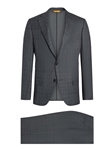 Grey Plaid Wool Suit B-Fit Wool Men's Suit | Heritage Gold Suits | Sam's Tailoring Fine Men's Clothing