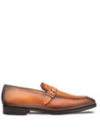 Cognac Salato Leather/Rubber Strap Calfskin Loafer | Mezlan Slip On Collection | Sam's Tailoring Fine Men's Clothing