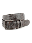 Grey Italian Washed Crocodile Embossed Calfskin Belt | Torino Leather Belts Collection | Sam's Tailoring Fine Men's Clothing