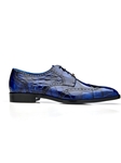 Antique Blue Genuine American Alligator Santo Shoe | Belvedere Dress Shoes Collection | Sam's Tailoring Fine Men's Clothing