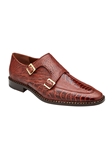 Antique Rust Ostrich Leg Valiente Monk Strap Shoe | Belvedere Dress Shoes Collection | Sam's Tailoring Fine Men's Clothing