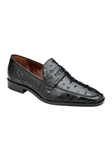 Black Ostrich Quill Penny Espada Dress Loafer | Belvedere Dress Shoes Collection | Sam's Tailoring Fine Men's Clothing