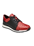 Red/Black Genuine Caiman Crocodile Titan Shoe | Belvedere Casual Shoes Collection | Sam's Tailoring Fine Men's Clothing