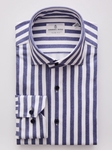 Navy Modern 4Flex Stretch Knit Men's Shirt | Emanuel Berg 4Flex Shirts Collection | Sam's Tailoring Fine Men Clothing