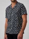 Black Sailboats Short Sleeve Men Shirt | Stone Rose Shirts Collection | Sam's Tailoring Fine Men Clothing
