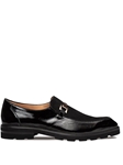 Black Valone Hi-Shine/Suede Lug Men Slip On Shoe | Mezlan Slip On's Collection | Sam's Tailoring Fine Men's Clothing