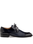 Blue Capello Hi Shine Calf Men's Derby Shoe | Mezlan Lace Up Collection | Sam's Tailoring Fine Men's Clothing