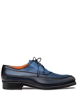 Navy Multi Bowery Calf/Deer Men's Derby Shoe | Mezlan Lace Up Collection | Sam's Tailoring Fine Men's Clothing