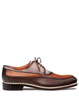 Chocolate Multi Bowery Calf/Deer Men's Derby Shoe | Mezlan Lace Up Collection | Sam's Tailoring Fine Men's Clothing