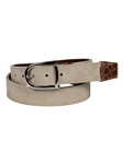 Tundra Suede Calfskin With Crocodile-Embossed Calfskin Tabs Belt | Torino Leather Cool Casual Belts Collection | Sam's Tailoring Fine Men's Clothing