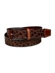 Tuscan Tinga Embossed Calfskin With Tabs Men'S Belt | Torino Leather Cool Casual Belts Collection | Sam's Tailoring Fine Men's Clothing