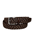 Brown Multi Italian Woven Rayon Stretch Dark Brown Tabs Casual Belt | Torino Leather Resort Casual Belts Collection | Sam's Tailoring Fine Men's Clothing