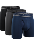 Stealth/Charcoal/Azul Sport Shift 6" Boxer Brief 3 Pack Boxset Underwear | 2Undr 6" Boxer Brief Underwear | Sam's Tailoring Fine Men's Clothing
