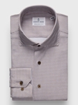 Light Pastel Brown Modern 4 Flex Stretch Knit Men's Shirt | Emanuel Berg Casual Shirts Collection | Sam's Tailoring Fine Men's Clothing
