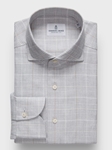 Light Grey Cotton Lyocell Luxe Flannel Casual Sar Shirt | Emanuel Berg Casual Shirts Collection | Sam's Tailoring Fine Men's Clothing