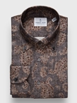 Dark Grey Cotton Luxe Flannel Paisley Casual Men's Shirt | Emanuel Berg Casual Shirts Collection | Sam's Tailoring Fine Men's Clothing