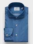 Denim Luxe Twill Casual Sartorial Men's Shirt | Emanuel Berg Casual Shirts Collection | Sam's Tailoring Fine Men's Clothing