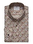 Light Pastel Brown Melange Twill Floral Print Casual Shirt | Emanuel Berg Casual Shirts Collection | Sam's Tailoring Fine Men's Clothing