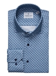 Medium Blue Modern 4 Flex Stretch Knit Men's Shirt | Emanuel Berg Casual Shirts Collection | Sam's Tailoring Fine Men's Clothing