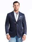 Navy Notch Lapel Colden Men's Blazer Long | Robert Graham Blazers Collection | Sam's Tailoring Fine Men's Clothing