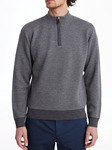 Dark Grey Light Gauge HighNeck Jacquard Zipper Sweater | Emanuel Berg Sweaters Collection | Sam's Tailoring Fine Men Clothing