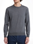 Dark Grey Light Gauge Crew Neck Men's Sweater | Emanuel Berg Sweaters Collection | Sam's Tailoring Fine Men Clothing