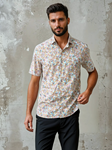 Copper Watercolor Short Sleeve Men'S Shirt | Stone Rose Short Sleeve Shirts Collection | Sam's Tailoring Fine Men Clothing