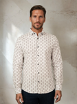 White Feather Paisley Long Sleeve Nova Shirt | Stone Rose Shirts Collection | Sam's Tailoring Fine Men Clothing