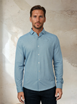 Dark Navy Clasp Geometric Apex Long Sleeve Shirt | Stone Rose Shirts Collection | Sam's Tailoring Fine Men Clothing