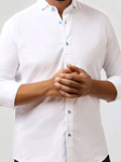 White Edge Monarch Long Sleeve Men'S Shirt | Stone Rose Shirts Collection | Sam's Tailoring Fine Men Clothing