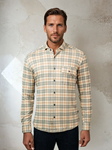 Grey Getaway Check Rover Long Sleeve Shirt | Stone Rose Shirts Collection | Sam's Tailoring Fine Men Clothing