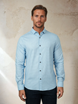 Light Blue Micro Diamond Nova Long Sleeve Shirt | Stone Rose Shirts Collection | Sam's Tailoring Fine Men Clothing