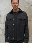 Black Stretch Twill Fine Studio Men'S Jacket | Stone Rose Jackets Collection | Sam's Tailoring Fine Men Clothing