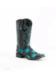 Black/Teal Grain Leather Patchwork Men's Boot | Ferrini Men's Boots | Sam's Tailoring Fine Men Clothing