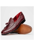 Wine Genuine Ostrich Quill Men's Tassel Loafer | Marco Di Milano Loafers Collection | Sam's Tailoring Fine Men's Clothing