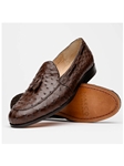 Brown Genuine Ostrich Quill Men's Tassel Loafer | Marco Di Milano Loafers Collection | Sam's Tailoring Fine Men's Clothing