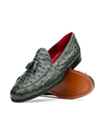 Forest Green Genuine Ostrich Quill Men's Tassel Loafer | Marco Di Milano Loafers Collection | Sam's Tailoring Fine Men's Clothing