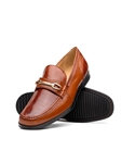Cognac Genuine Lizard & Smooth Calfskin Loafer | Marco Di Milano Loafers Collection | Sam's Tailoring Fine Men's Clothing