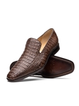 Brown Genuine Caiman Crocodile Men's Slip On | Marco Di Milano Loafers Collection | Sam's Tailoring Fine Men's Clothing