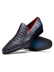 Navy Genuine Caiman Crocodile Men's Slip On | Marco Di Milano Loafers Collection | Sam's Tailoring Fine Men's Clothing