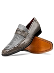 Serpentine Grey Ostrich Quill & Leg Penny Loafer | Marco Di Milano Loafers Collection | Sam's Tailoring Fine Men's Clothing