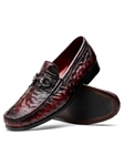 Blackcherry Genuine Ostrich Moc Toe Vamp Slip On | Marco Di Milano Loafers Collection | Sam's Tailoring Fine Men's Clothing