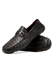 Black Leather Lining Caiman Men's Slip On | Marco Di Milano Loafers Collection | Sam's Tailoring Fine Men's Clothing