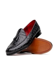 Black Genuine Caiman Crocodile Tassel Men's Loafer | Marco Di Milano Loafers Collection | Sam's Tailoring Fine Men's Clothing