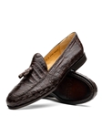 Brown Genuine Caiman Crocodile Tassel Men's Loafer | Marco Di Milano Loafers Collection | Sam's Tailoring Fine Men's Clothing