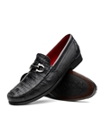 Black Genuine Caiman & Lizard Men's Loafer | Marco Di Milano Loafers Collection | Sam's Tailoring Fine Men's Clothing
