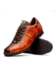 Brandy/Brown Alligator Leather Handpainted Sneaker | Marco Di Milano Sneakers Collection | Sam's Tailoring Fine Men's Clothing