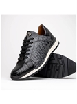 Gray/Black Genuine Crocodile & Lizard Sneaker | Marco Di Milano Sneakers Collection | Sam's Tailoring Fine Men's Clothing